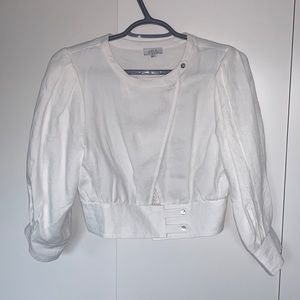 Cropped white blouse